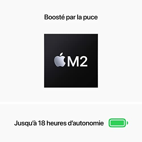 Puce Apple M2 avec 18 heures d'autonomie