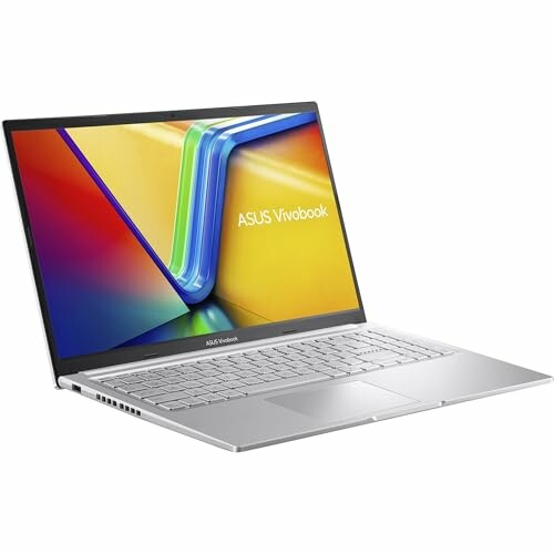 Ordinateur portable ASUS Vivobook avec écran coloré.