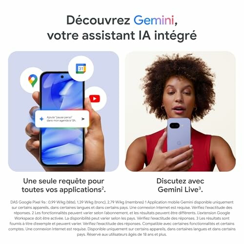 Publicité pour l'assistant IA Gemini intégré dans Google Pixel.