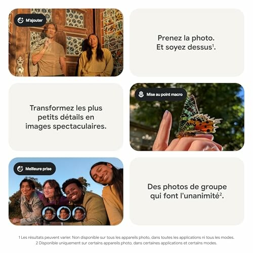 Présentation des fonctionnalités de l'appareil photo.