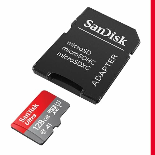 Carte microSD de 128 Go avec adaptateur SanDisk