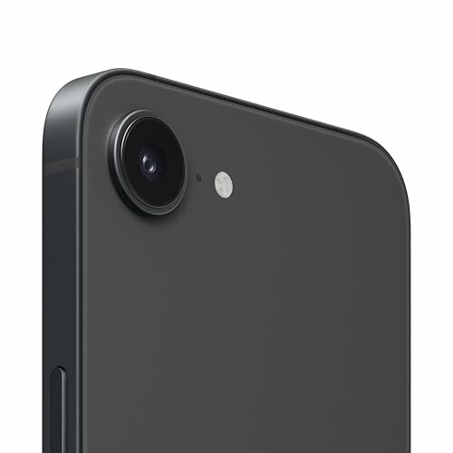 Gros plan sur la caméra d'un smartphone noir.